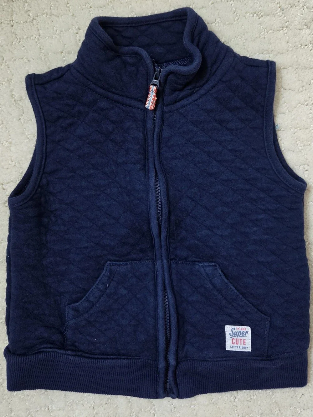 Carter's Navy Quilted Sleeveless Zip-Up Vest